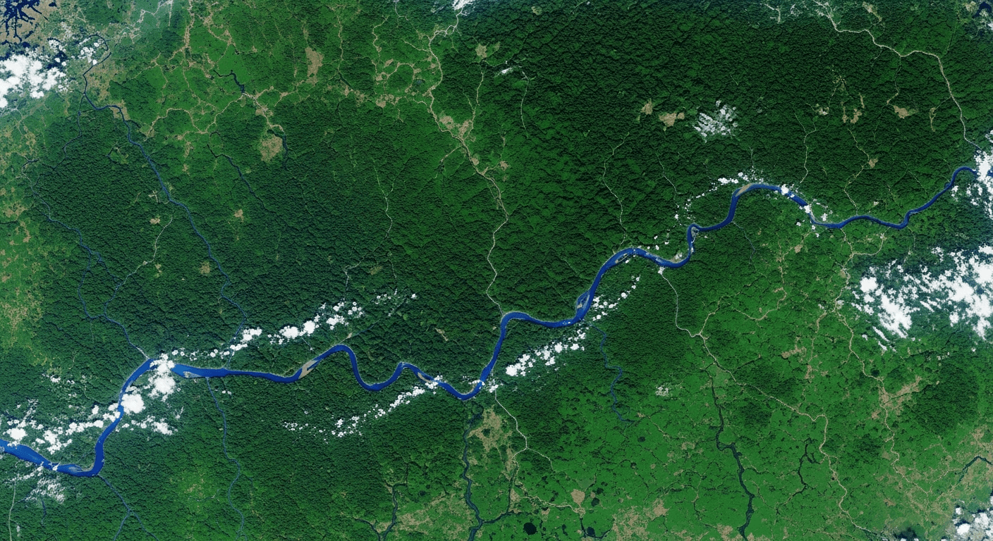 Satellite view of African forests